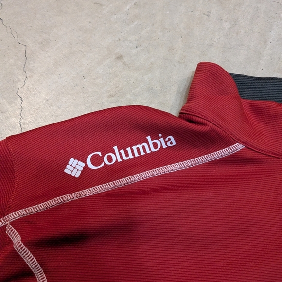 Columbia Golf Men's L Utah Utes Red Performance 1/4 Zip Golf Performance Stripes - Picture 2 of 9